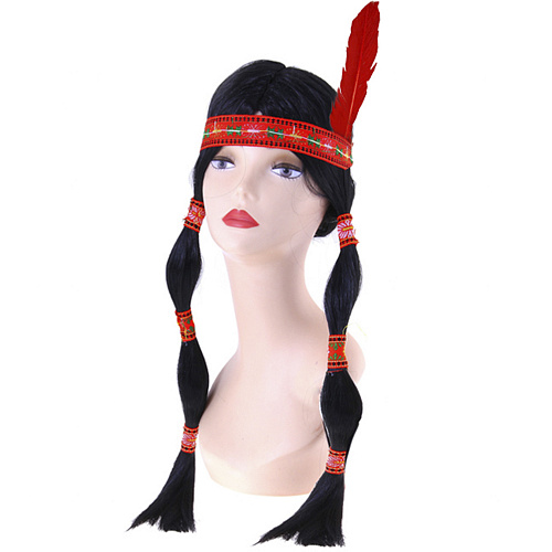 Женский парик Индейца с пером